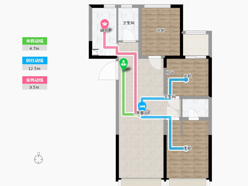 甘肃省-天水市-惠风玺院-95.79-户型库-动静线