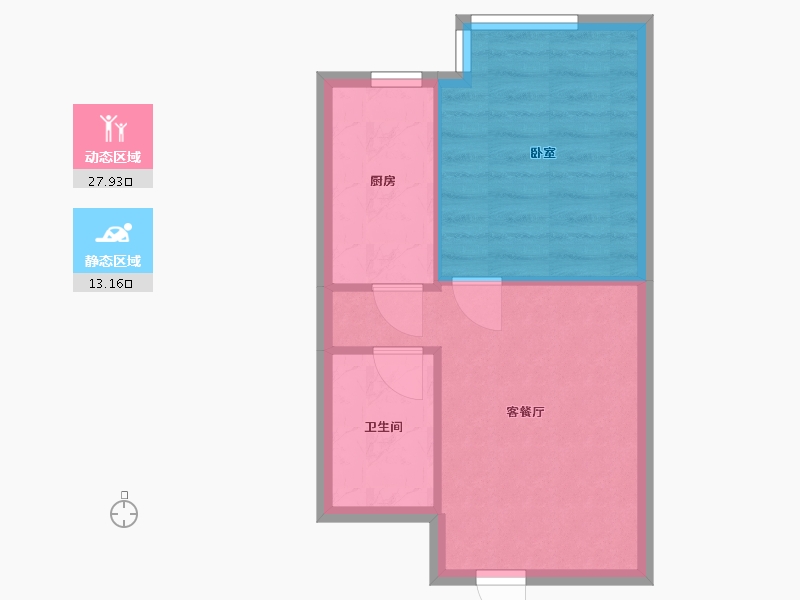 辽宁省-盘锦市-蓝色康桥E区·炫领域-36.85-户型库-动静分区