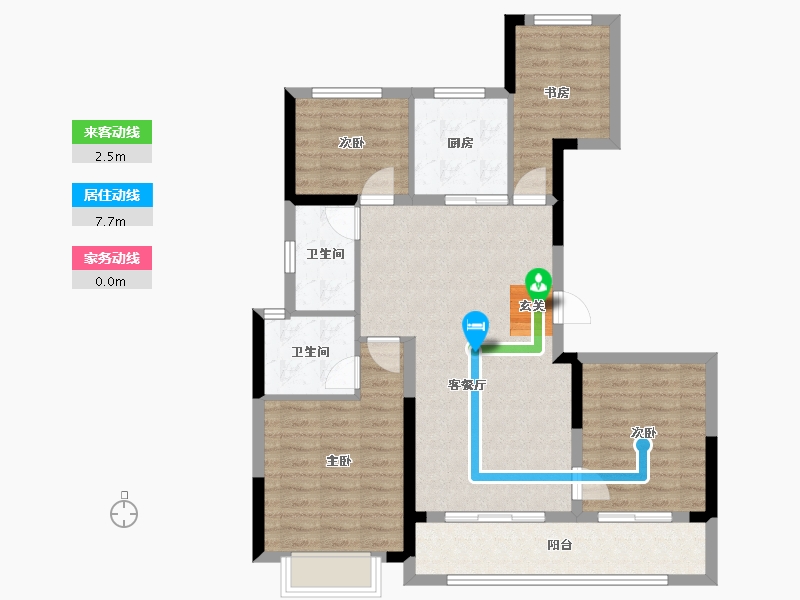 浙江省-台州市-万科十里观邸-91.82-户型库-动静线