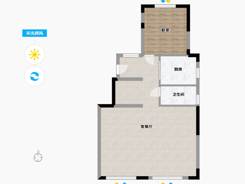 浙江省-宁波市-融创涌宁府-75.33-户型库-采光通风