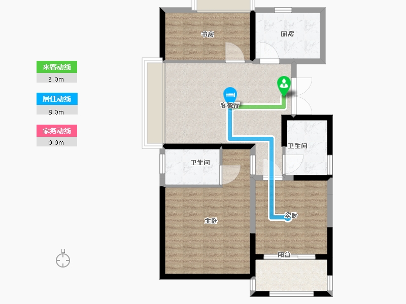 江苏省-淮安市-烨宸广场-88.51-户型库-动静线