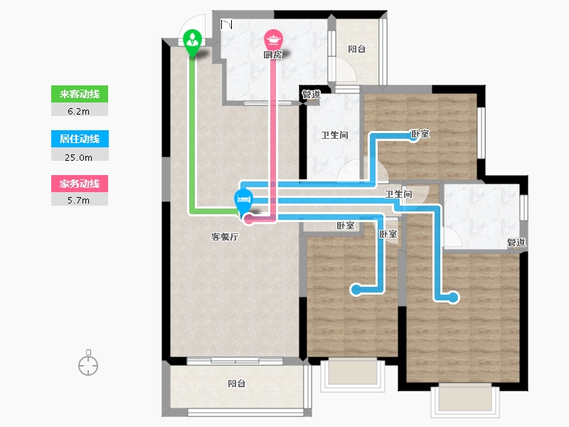 安徽省-淮南市-淮南恒大御府-102.30-户型库-动静线