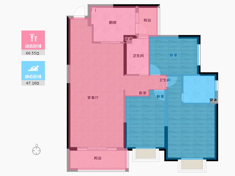 安徽省-淮南市-淮南恒大御府-102.30-户型库-动静分区