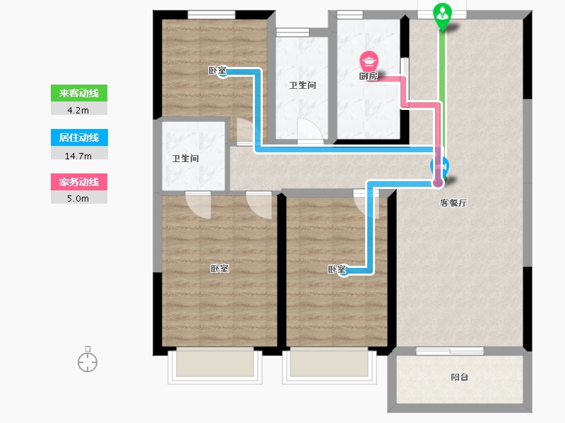 江苏省-扬州市-金奥文昌公馆·荣华-98.00-户型库-动静线