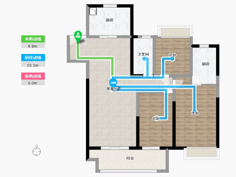 江苏省-淮安市-新城吾悦广场-111.20-户型库-动静线