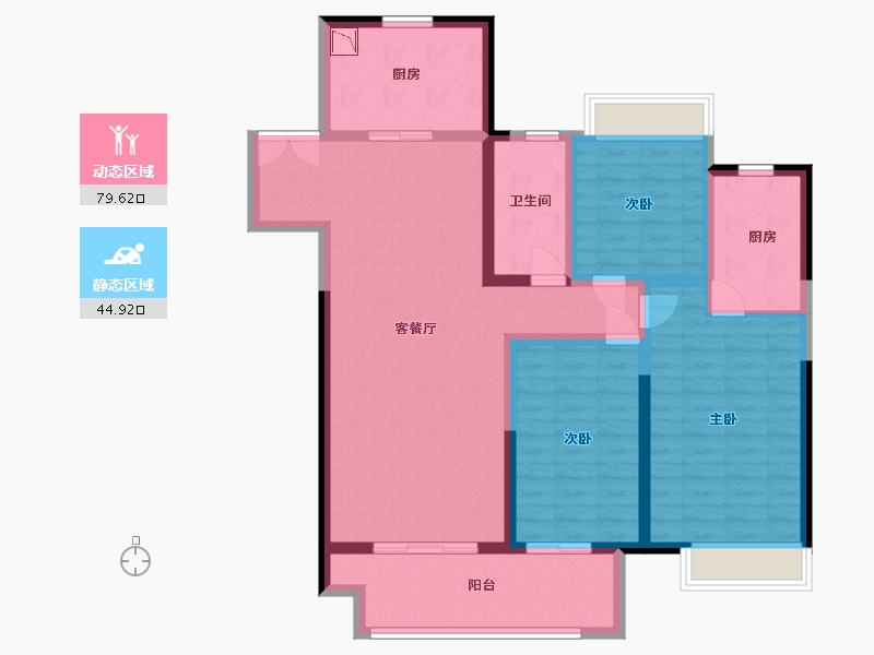 江苏省-淮安市-新城吾悦广场-111.20-户型库-动静分区