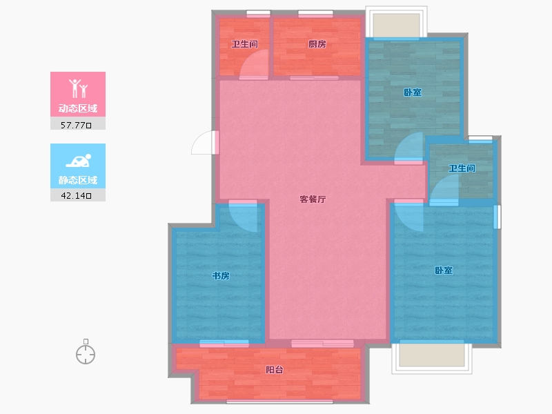 江苏省-扬州市-郡宸府-90.00-户型库-动静分区