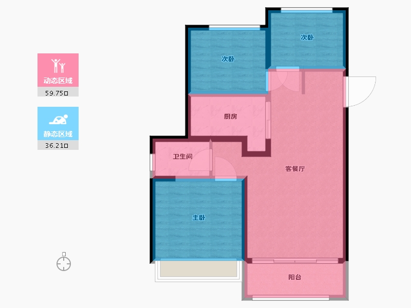 甘肃省-天水市-嘉元·观澜国际-86.11-户型库-动静分区