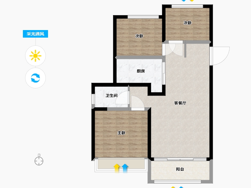 甘肃省-天水市-嘉元·观澜国际-86.11-户型库-采光通风