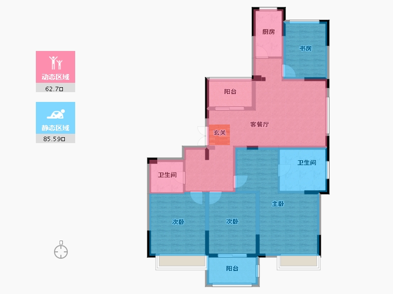 浙江省-台州市-景都佳苑-132.89-户型库-动静分区