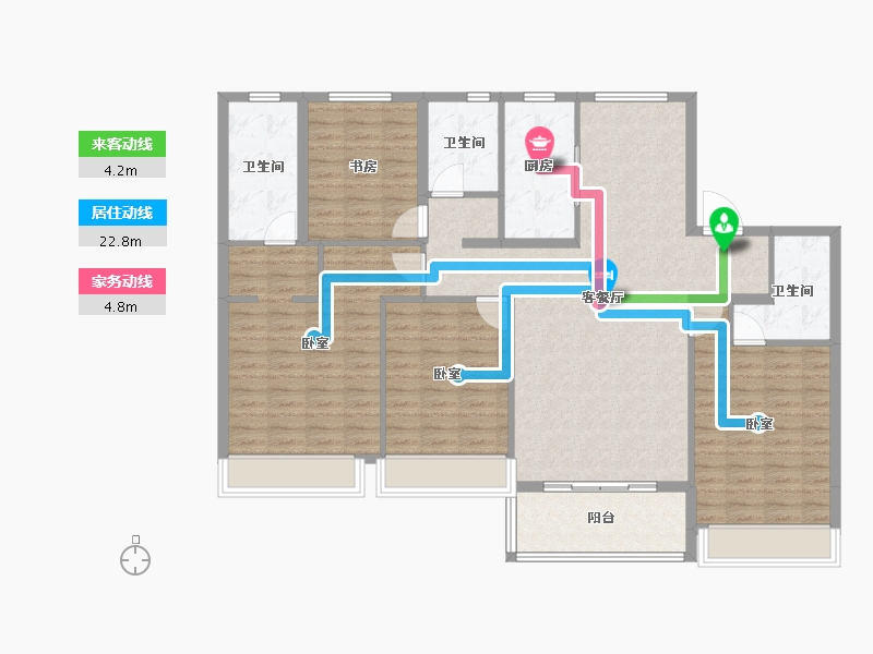 浙江省-湖州市-富力城·御西湖-130.54-户型库-动静线