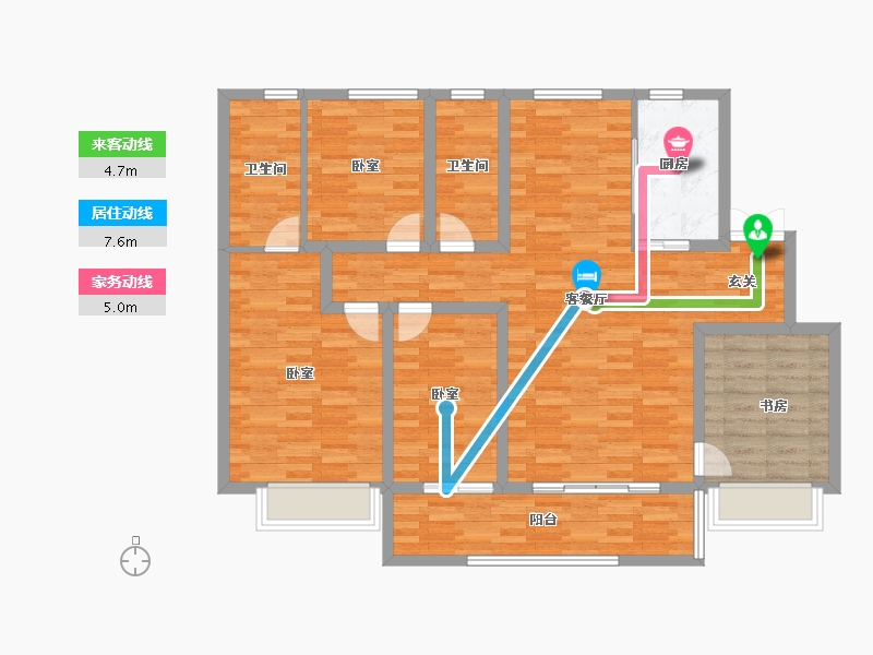 江苏省-苏州市-唐宁府-114.01-户型库-动静线