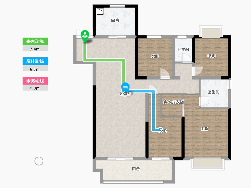 江苏省-淮安市-新城吾悦广场-127.38-户型库-动静线