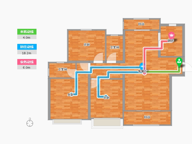 江苏省-扬州市-中海锦苑-111.00-户型库-动静线