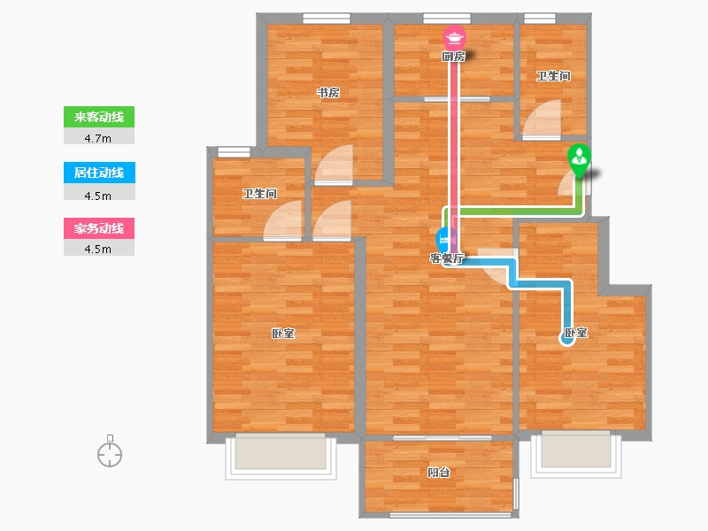 江苏省-扬州市-万科时代之光-83.00-户型库-动静线