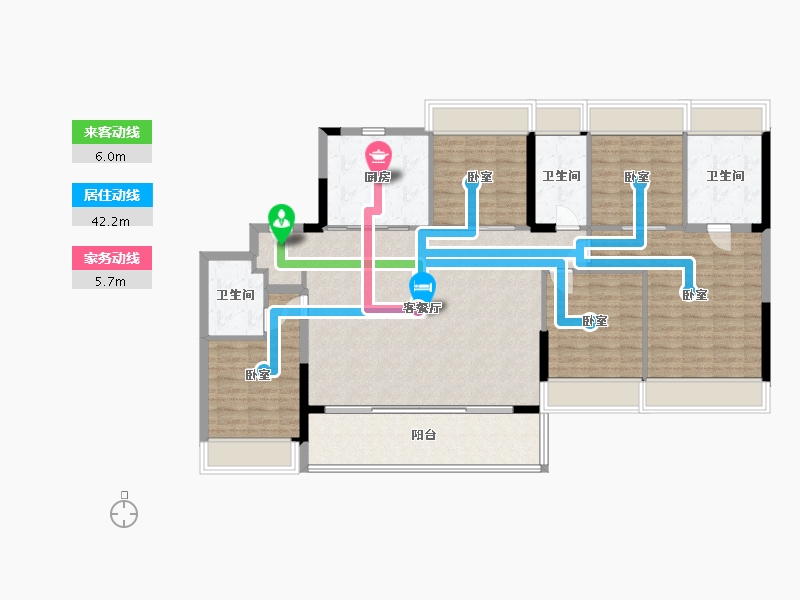 江苏省-苏州市-湖西上辰-132.00-户型库-动静线