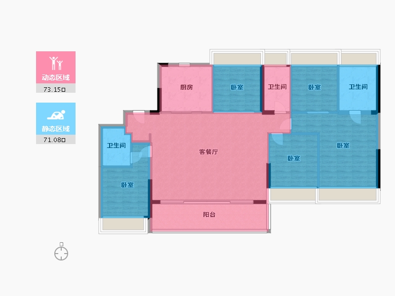 江苏省-苏州市-湖西上辰-132.00-户型库-动静分区