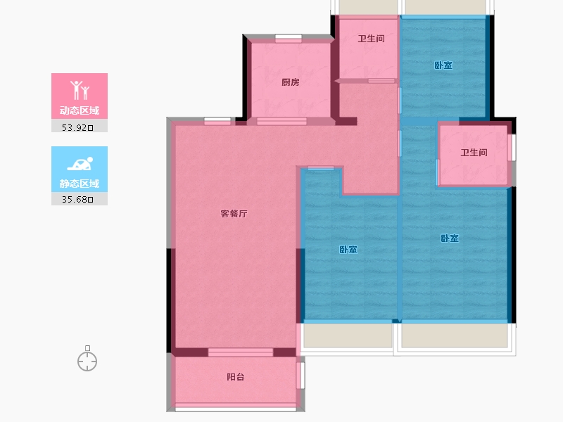 江苏省-苏州市-湖西上辰-80.00-户型库-动静分区