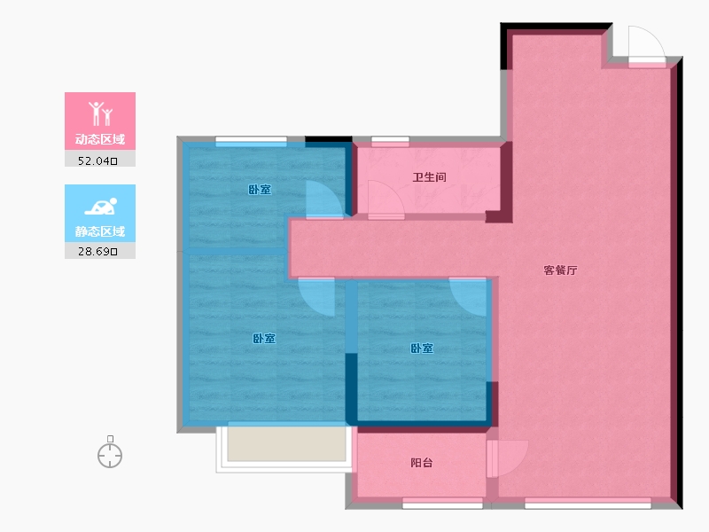 江苏省-苏州市-普禧▪观澜-72.00-户型库-动静分区