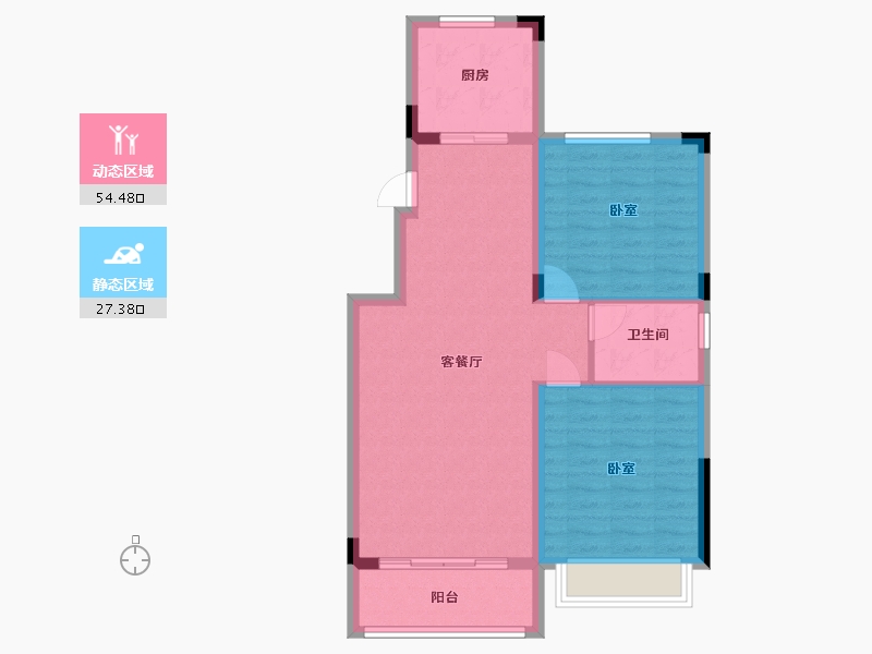 江苏省-苏州市-普禧▪观澜-74.00-户型库-动静分区