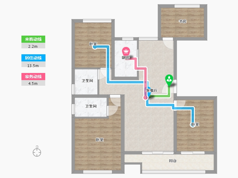 浙江省-温州市-三江立体城·揽江阁住宅-97.99-户型库-动静线