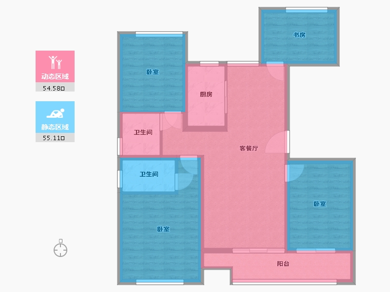 浙江省-温州市-三江立体城·揽江阁住宅-97.99-户型库-动静分区