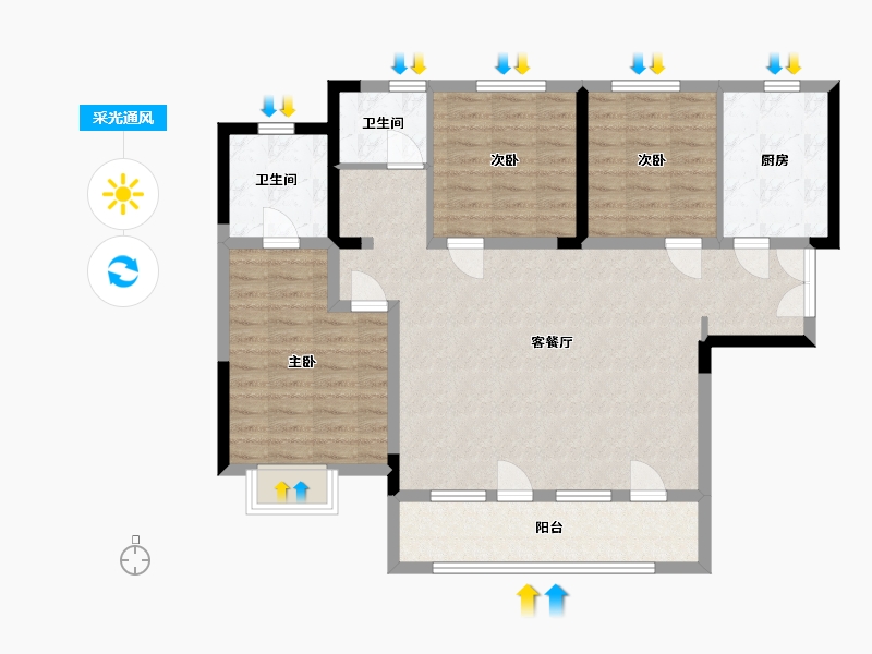 青海省-西宁市-中房南乐府-99.01-户型库-采光通风