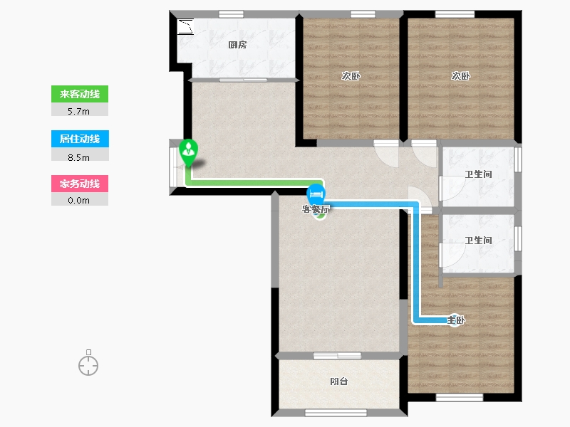 青海省-西宁市-安泰悦水湾-104.00-户型库-动静线