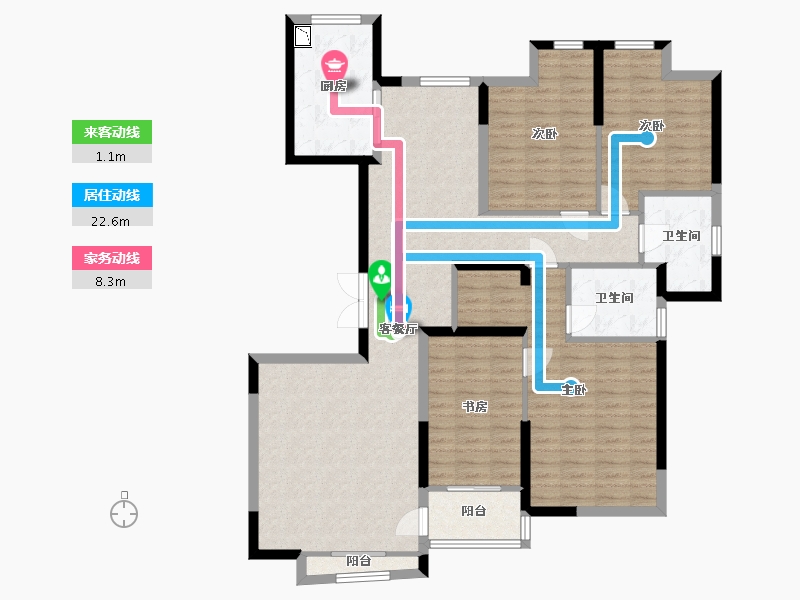 江苏省-淮安市-烨宸广场-127.00-户型库-动静线