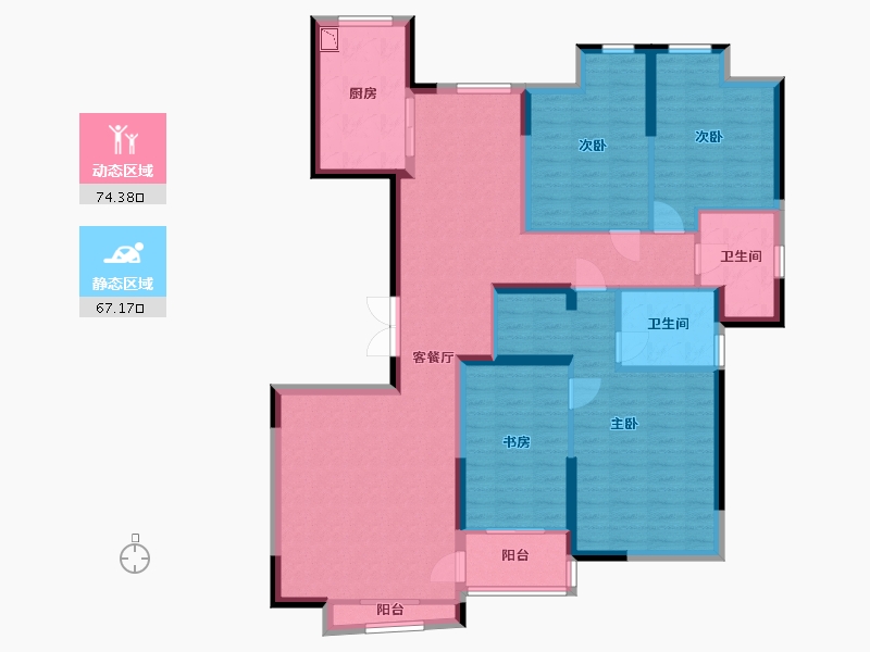 江苏省-淮安市-烨宸广场-127.00-户型库-动静分区