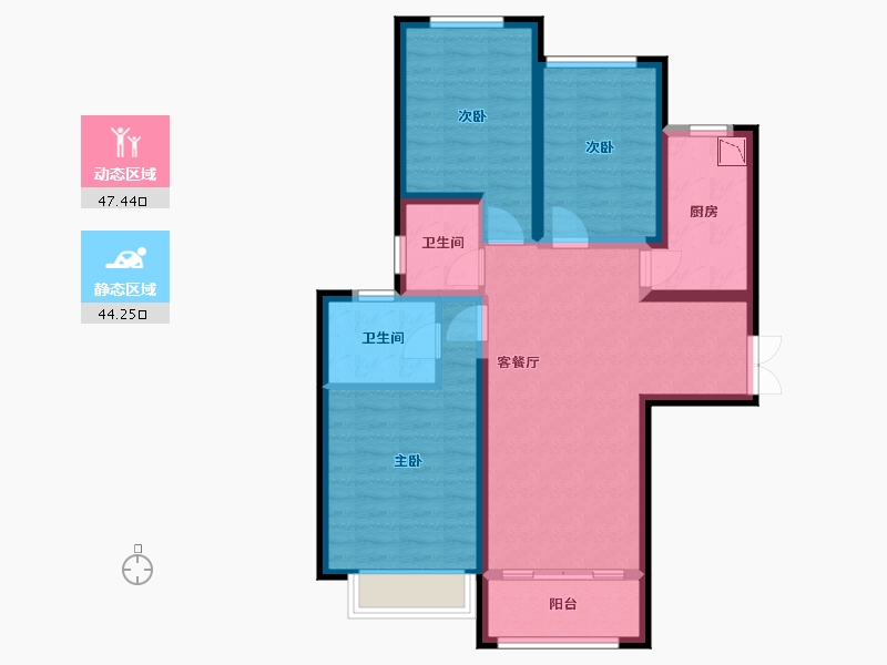 甘肃省-兰州市-轨道城市曙光-80.88-户型库-动静分区