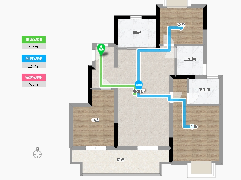 江苏省-南通市-阳光城大唐·文澜府-76.00-户型库-动静线