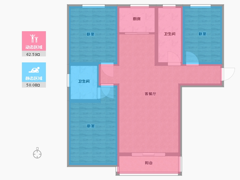 甘肃省-庆阳市-澳恺华府-100.39-户型库-动静分区