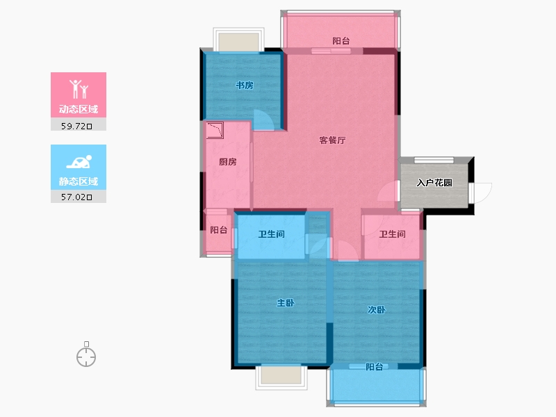 江苏省-淮安市-水韵天成-109.60-户型库-动静分区