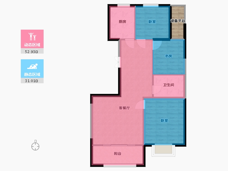 宁夏回族自治区-银川市-北塔书院-78.44-户型库-动静分区