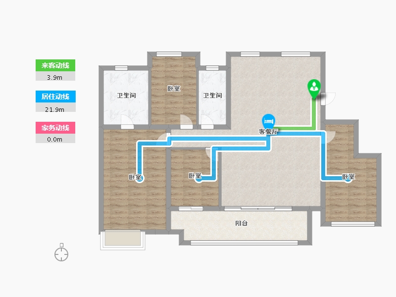 江苏省-扬州市-万科四季都会-114.00-户型库-动静线