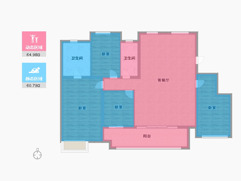 江苏省-扬州市-万科四季都会-114.00-户型库-动静分区