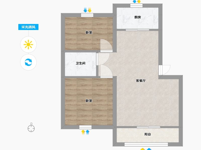 宁夏回族自治区-银川市-托斯卡纳-48.91-户型库-采光通风