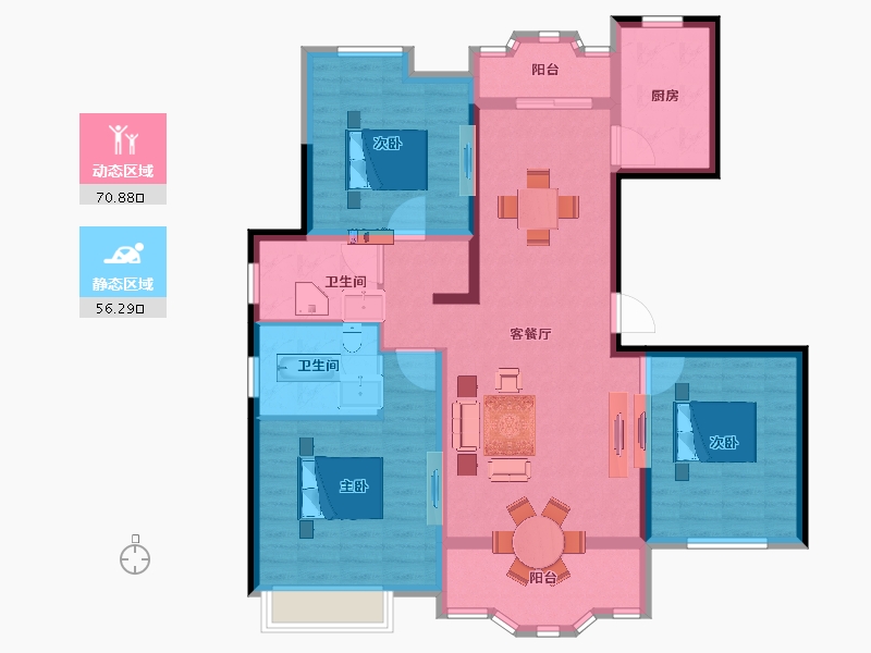 江苏省-扬州市-中海锦苑-114.00-户型库-动静分区