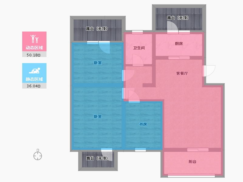 宁夏回族自治区-银川市-托斯卡纳-89.13-户型库-动静分区