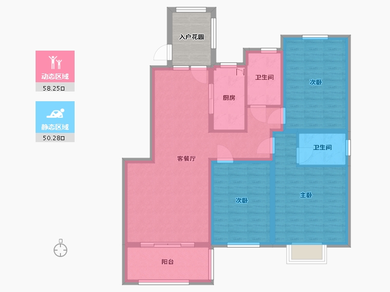 江苏省-淮安市-华惠名苑-102.40-户型库-动静分区