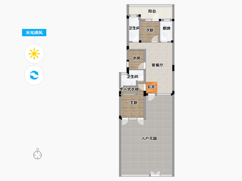 江苏省-苏州市-绿城晓荷江南-104.00-户型库-采光通风