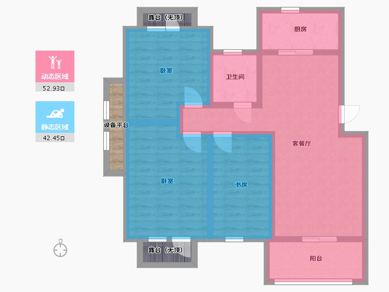 宁夏回族自治区-银川市-托斯卡纳-89.82-户型库-动静分区