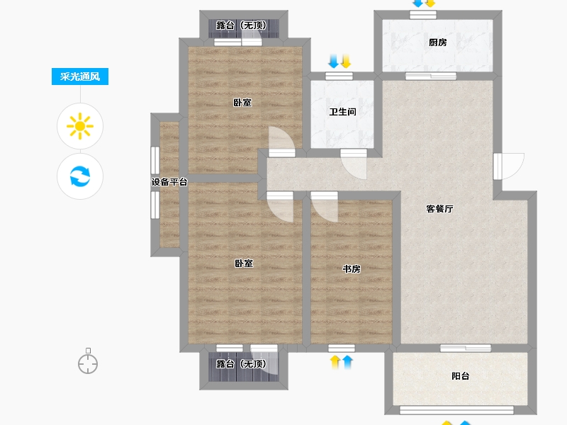 宁夏回族自治区-银川市-托斯卡纳-89.82-户型库-采光通风