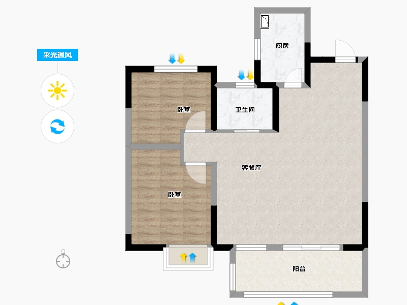 安徽省-合肥市-光明府-80.00-户型库-采光通风