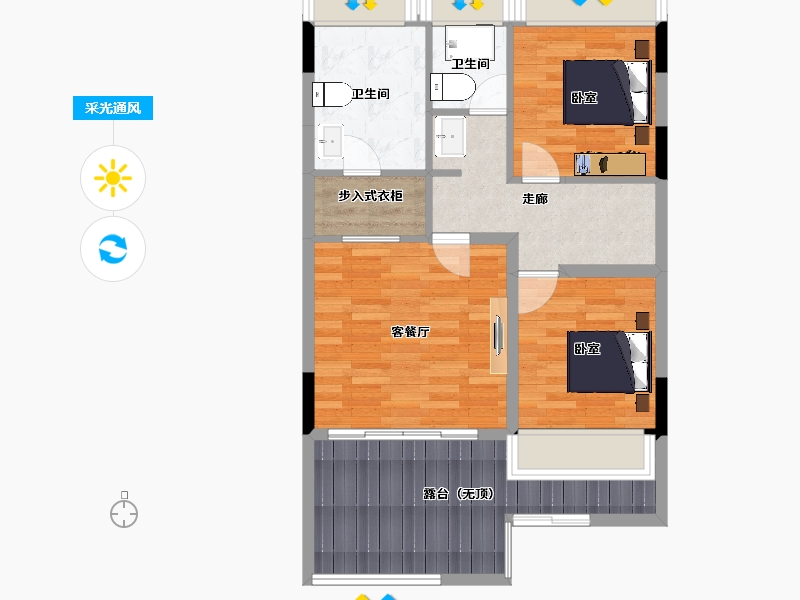 安徽省-马鞍山市-碧桂园含城世家-74.15-户型库-采光通风