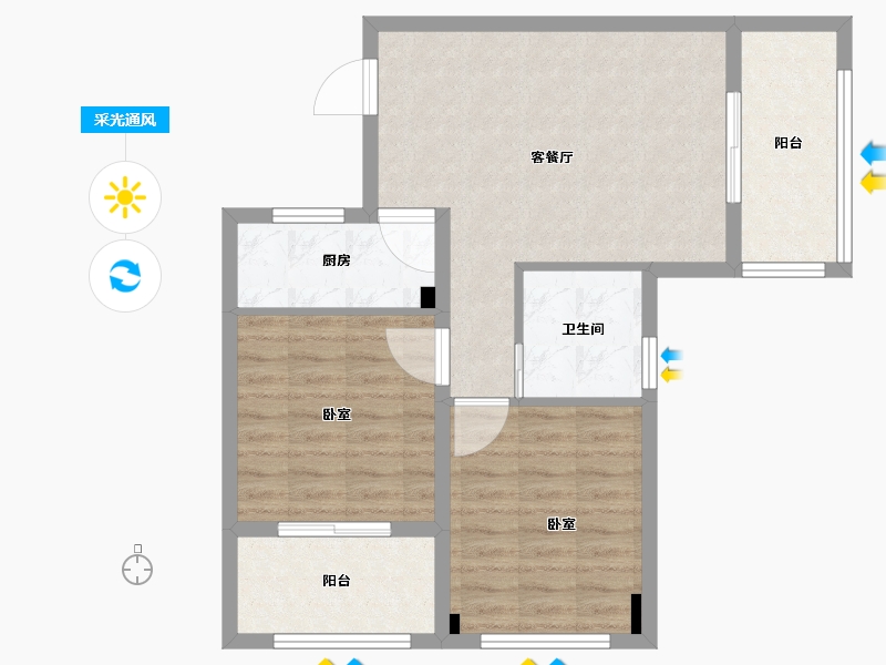 安徽省-黄山市-黄山圣天地-70.00-户型库-采光通风