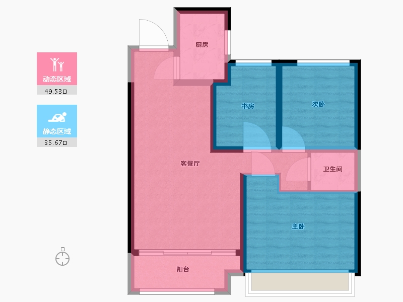 甘肃省-天水市-嘉元·观澜国际-76.09-户型库-动静分区