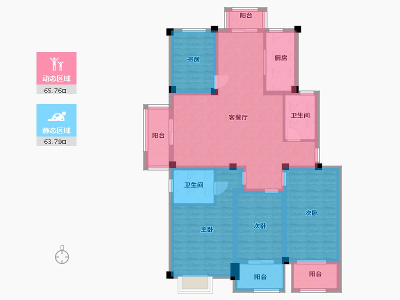 江苏省-淮安市-梧桐公馆-114.50-户型库-动静分区