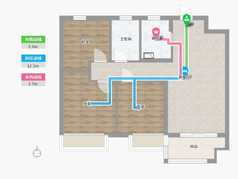 江苏省-苏州市-合景·云溪四季-67.00-户型库-动静线